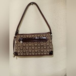 Stylish Brown Heart Pattern Shoulder Bag